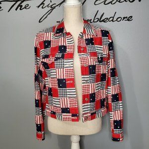 David Brooks Patchwork Red, White & Blue Jacket, S